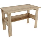 Kzn Home Study Raflı Çalışma Masası Bilgisayar Masası Ofis Masası Meşe - 118 x 58 x 75 cm