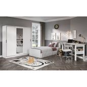Kznmob Home Anemon 3 Parçalı Tek Kişilik Mdf Genç Odası Takımı - Tamamı 1. Kalite Mdf Gardrop, Masa, Karyola Teşhir