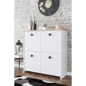 Kzy Mobilya 4 Kapaklı 4 Raflı Suntalam Ayakkabılık 92x32x92 cm Modern Tarz Depolama Dolabı