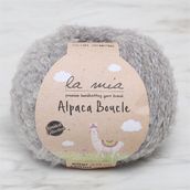 La Mia Alpaca Boucle 34385 L302 50 gr Gri El Örgü İpi