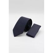 Lacivert-Kahverengi Desenli 7 Cm Kravat 1090260114