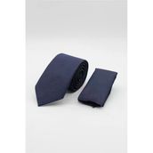 Lacivert-Kahverengi Desenli 7 Cm Kravat 1090260117