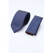Lacivert-Kahverengi Desenli 7 Cm Kravat 1090260128
