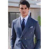 Lacivert-Mavi Desenli 7 Cm Kravat 1090260114