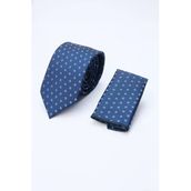 Lacivert-Mavi Desenli 7 Cm Kravat 1090260131