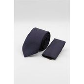 Lacivert-Turuncu Desenli 7 Cm Kravat 1090260117