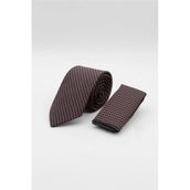 Lacivert-Turuncu Desenli 7 Cm Kravat 1090260120