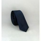 Lacivert Ultra Slim Fit Düz Renk Saten Kravat - Uss-03 Lacivert