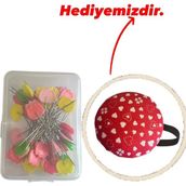 Lale Kafalı Renkli Şık ve Hoş Toplu Iğne (50)Adet