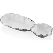 Lamedore Curve Beyaz Sılver 2 Gozlu Tabak 39,5X15,5X5 cm