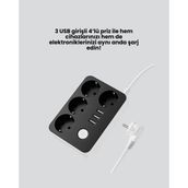 Laraheiser 3 USB Çıkışlı 4’lü Akıllı Priz 2500W 2 Metre Kablo - Renkli