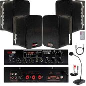 Lastvoice Black Large Paket-3 Hoparlör ve Anfi Anons Ses Sistemi Seti