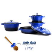 Lava 4X New Heritage Serisi Mavi Döküm Demir Tencere Seti