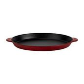 Lava Döküm Oval Fajita Tabağı Döküm Demir Yekpare Çift Kulplu Ölçü 18X24cm.-Bordo