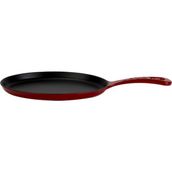 Lava Döküm Oval Fajita Tabağı Döküm Demir Yekpare Saplı Ölçü 17X23cm.-Bordo