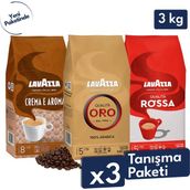 Lavazza Qualita Oro 1kg + Qualita Rossa 1kg + Crema E Aroma 1kg 3'lü Çekirdek Kahve Seti 3kg - 3 kg