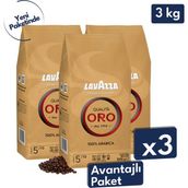 Lavazza Qualita Oro Espresso Çekirdek Kahve 3'lü Avantajlı Paket | 1 kg x 3 Paket - 3 kg