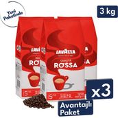 Lavazza Qualita Rossa Espresso Çekirdek Kahve 3'lü Avantajlı Paket | 1 kg x 3 Paket - 3 kg