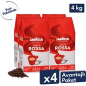 Lavazza Qualita Rossa Espresso Çekirdek Kahve 4'lü Avantajlı Paket | 1 kg x 4 Paket - 4 kg