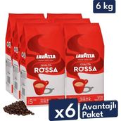 Lavazza Qualita Rossa Espresso Çekirdek Kahve 6'lı Avantajlı Paket | 1 kg x 6 Paket - 6 kg