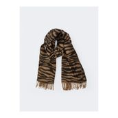 LC Waikiki LCW ACCESSORIES Zebra Desenli Püsküllü Kadın Atkı