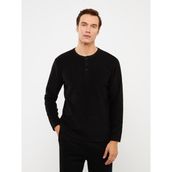 LC Waikiki Lcw Dream Bisiklet Yaka Uzun Kollu Erkek Pijama Üst - Black