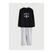 LC Waikiki Siyah Standart Kalıp Beşiktaş Baskılı Erkek Pijama Takımı
