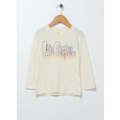 Lee Cooper 231LCG242001 Baskılı Ekru Kız Çocuk T-shirt