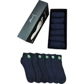 Leement Socks Erkek Bambu Dikişsiz 6 Çift Kısa Patik Çorap Üstü Lacoste Örgü - Lacivert - 40 - 45