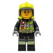 Lego CTY1371 Fire Female Reflective Stripes With Utility Belt and Flashlight Mini Figür