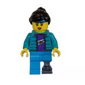 Lego CTY1628 Skateboarder Female Dark Azure Legs With Prosthetic Leg Minifigür