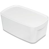 Leitz 52191001 A5 MyBox KapaklıParlak Görünüm Plastik Beyaz Gri Küçük 5 l Saklama Kutusu
