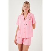 Lela Gömlek Yaka Beli Lastikli Kısa Kollu Şortlu Pijama Takımı Bayan PİJAMA TAKIMI 611PT00123