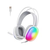 Lenovo Lecoo HT409 Beyaz USB Kablolu RGB LED Aydınlatmalı Mikrofonlu Kulak Üstü Gaming Oyuncu Kulaklık