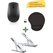 Lenovo Mouse Kablosuz GY50R91293, Metal Laptop Standı, Bilek Destekli Mousepad - Çok Renkli