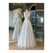 Lenta Wedding Beyaz Simli Drepa Detaylı Maxi Boy Nişan Ve Gece Elibisesi