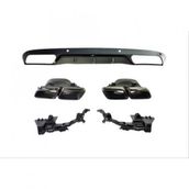 Leon Part Çmk Mercedes W205 C63 Sedan Siyah Difüzör Siyah Egzoz Seti