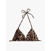Leopar Desenli Üçgen Bikini Üstü