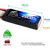 Leopard Power 2600 mAh 11.1V 3S 25C Lityum Polimer Lipo Batarya