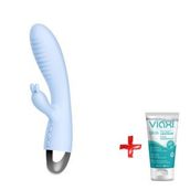 Leten Yüksek Kalite Silikon G-spot Ve Klitoris Uyarıcı Mavi Şarjlı Vibratör+jel