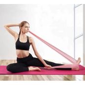 Leyaton Pilates Bandı Jimnastik Plates Lastiği 150x15 Cm Egzersiz Aerobik Bant 1 Adet Pembe