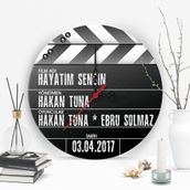 Leydi Collection Klaket Tasarımlı Ahşap 30 cm Duvar Saati