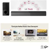 Lg 600W 4.1 Kanal Ev Sinema & Soundbar DtsVirtual: x Yüksek Ses ve Kalite, Kablosuz Bluetooth Optik, HDMI ve USB Bağlantı+ HdmıKablo