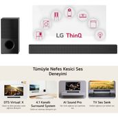 Lg 600W Güç 4.1 Kanal Ev Sinema & Soundbar Dts Virtual:x Yüksek Ses ve Kalite, Kablosuz Bluetooth Optik, HDMI ve USB Bağlantı, Al Sound Pro + Lambader
