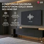 Lg Evde Sinema Keyfi Için 300W Güçlü Ses Sistemi 2.1 Kanal Kablosuz Bas Kutusu HDMI Arc ve Optik Girişli Bluetooth Soundbar Dts Digital Surround - Siyah