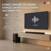 Lg Televizyon ve Müzik Için 300W Kablosuz Soundbar Seti Yapay Zeka Destekli Ses Optimizasyonu Bluetooth 5.3 Bağlantısı ve Karbon Nötr Şık Tasarım - Siyah