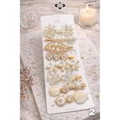 LİGROUND 8 PCS Kadın Toka Seti Renkli İnci Taşlı Fiyonk Detaylı Çıtçıt Toka Mandal Toka Hediye Saç Tokası Set