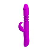 LilituShop USB Şarjlı 3 Yönlü Titreşimli Klitoral Uyarıcılı Tavşan Vibrator BDM4399