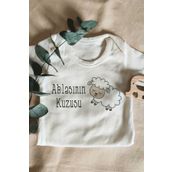 Limon Bebek Beyaz Ablasının Kuzusu Yazılı Kısa Kol Body