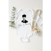 Limon Unisex Bebek Beyaz Atatürk Gazi Mustafa Kemal Çıtçıtlı Body